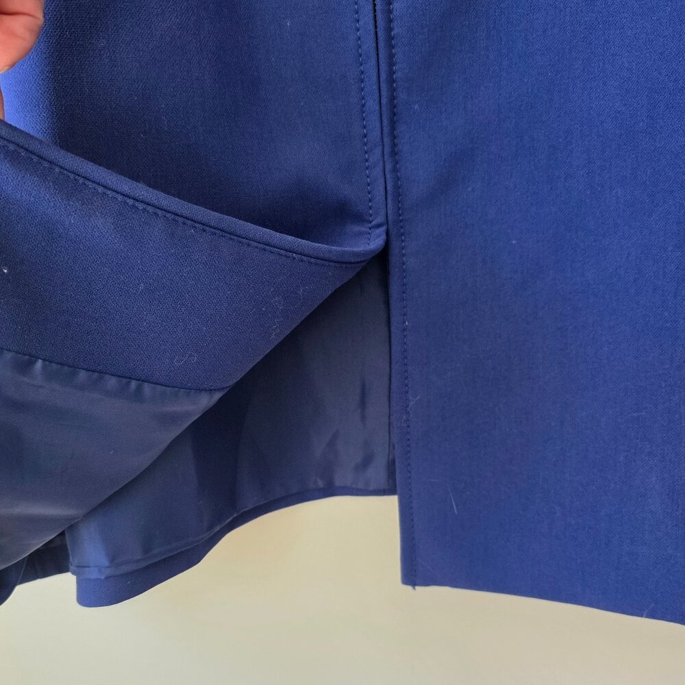 ALFANI Ruffle Sleeve Zip Front Jacket | Med | Crew Neck Lined Suit Topper NWT - Picture 5 of 10